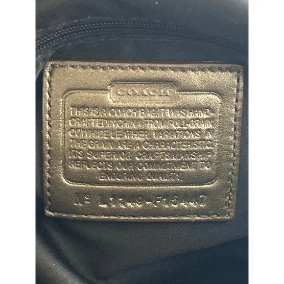 Coach Leather Satchel Bag Taupe With Gold Accents Zip Top Double Handles - Picture 7 of 16